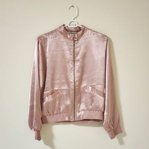 Blush lightweight bomber jacket